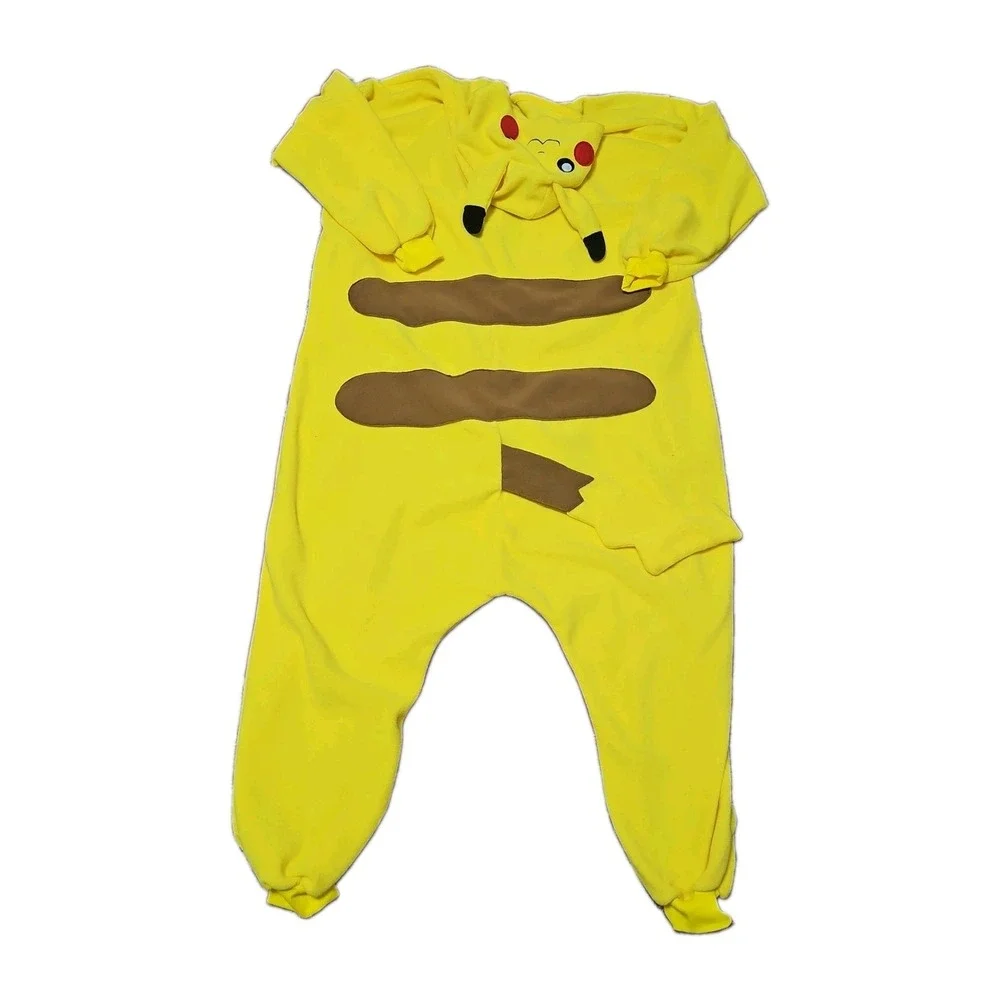 Pokemon Pikachu Adult Suit one piece Costume Pajama Fleece Hooded  Size XL